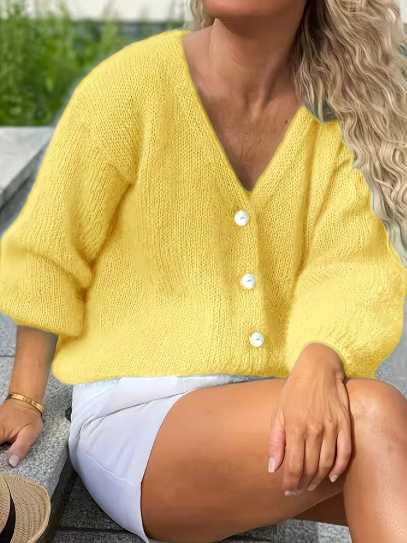 BEAUMONT NICE | CLASSIQUE GILET À COL EN V BOUTONNÉ POUR FEMMES