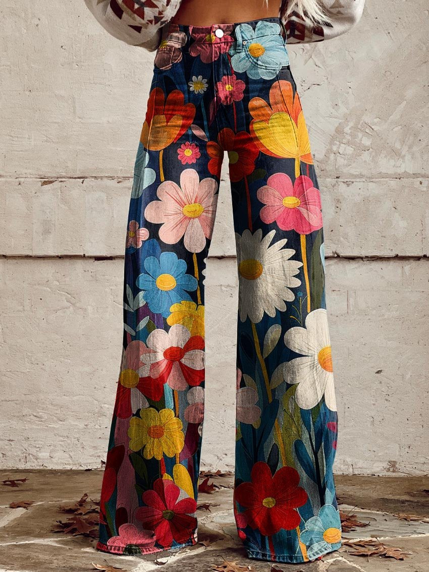 BEAUMONT NICE | PANTALON LARGE FLORAL POUR FEMMES