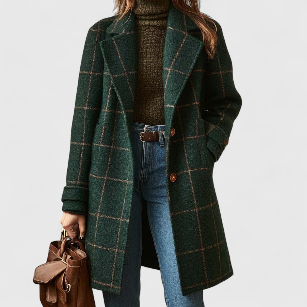 BEAUMONT NICE | MANTEAU À CARREAUX À COUPE DROITE POUR FEMMES