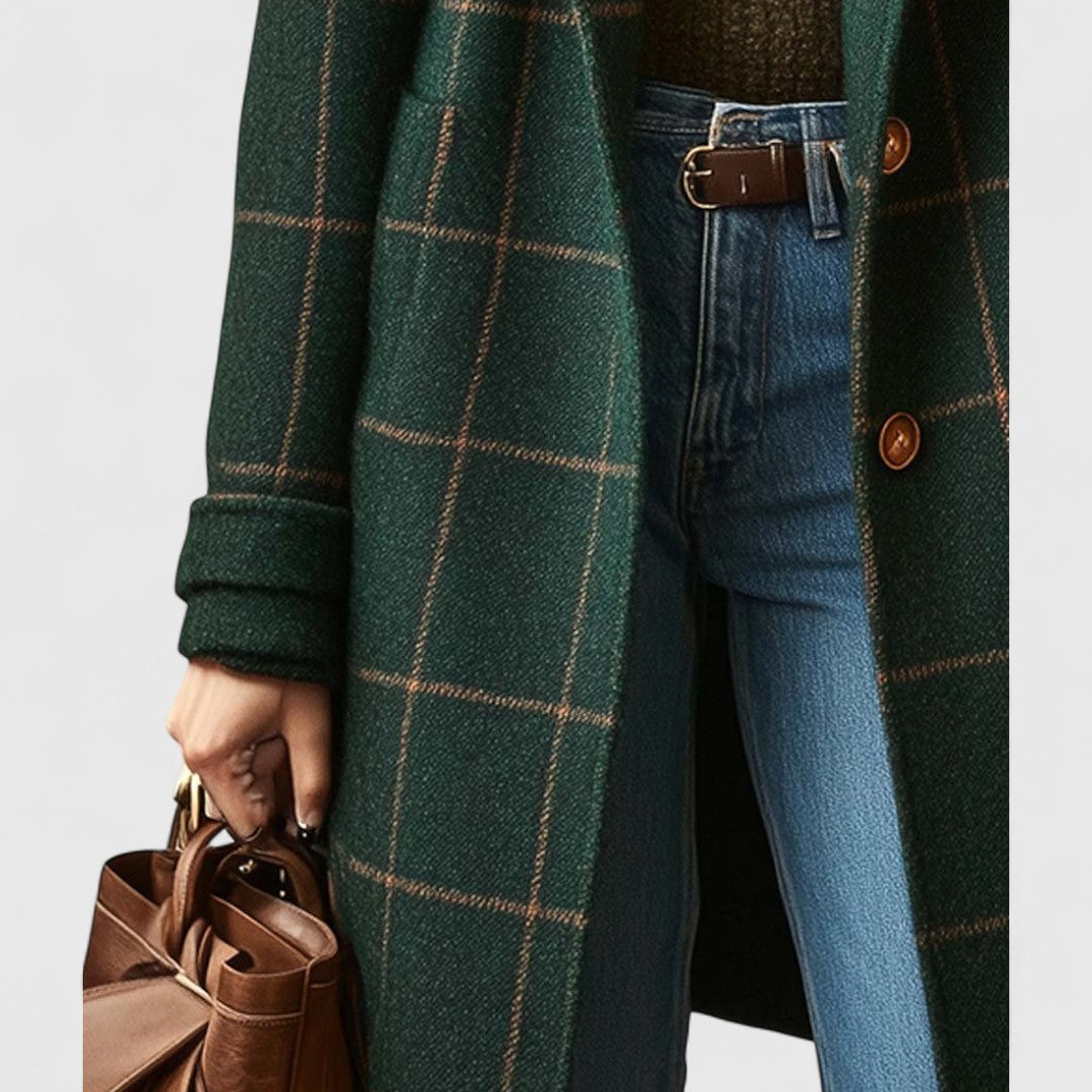 BEAUMONT NICE | MANTEAU À CARREAUX À COUPE DROITE POUR FEMMES