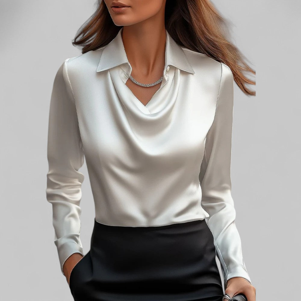 BEAUMONT NICE | BLOUSE EN SATIN DRAPÉE POUR FEMMES