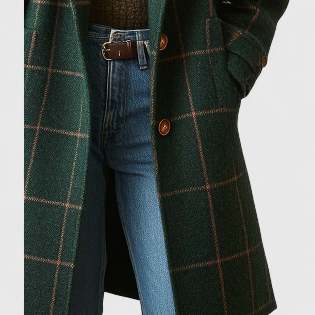 BEAUMONT NICE | MANTEAU À CARREAUX À COUPE DROITE POUR FEMMES