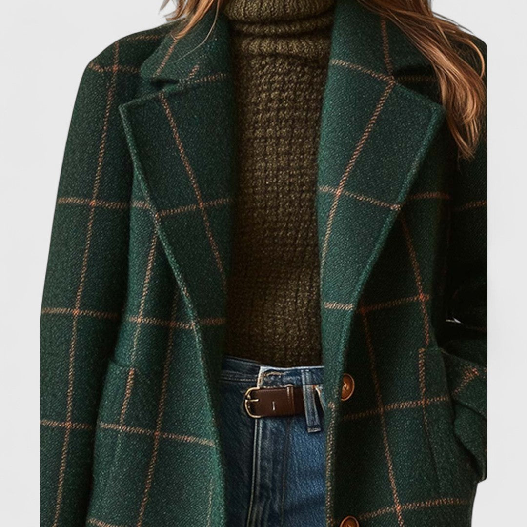 BEAUMONT NICE | MANTEAU À CARREAUX À COUPE DROITE POUR FEMMES
