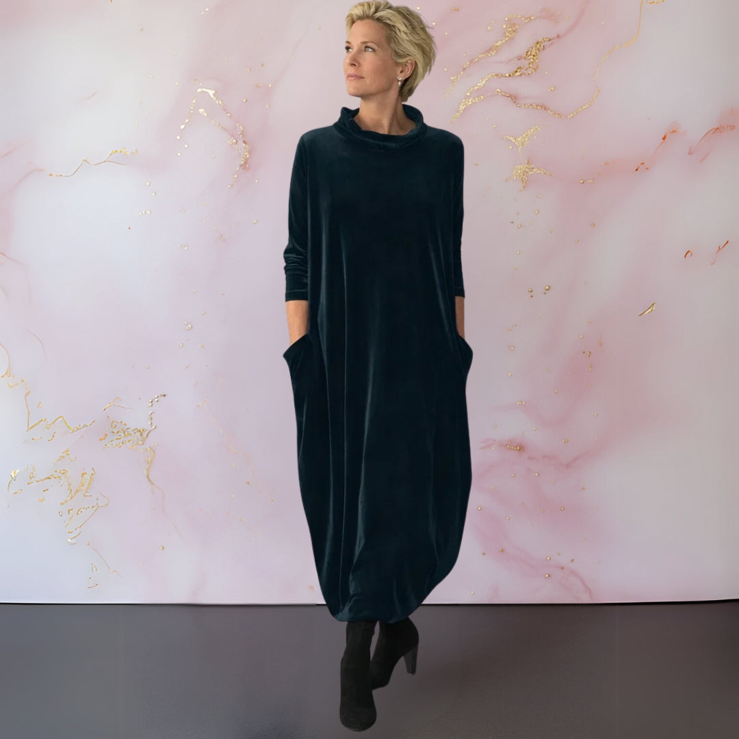 BEAUMONT NICE | ROBE MAXI EN VELOURS DRAPÉE POUR FEMMES
