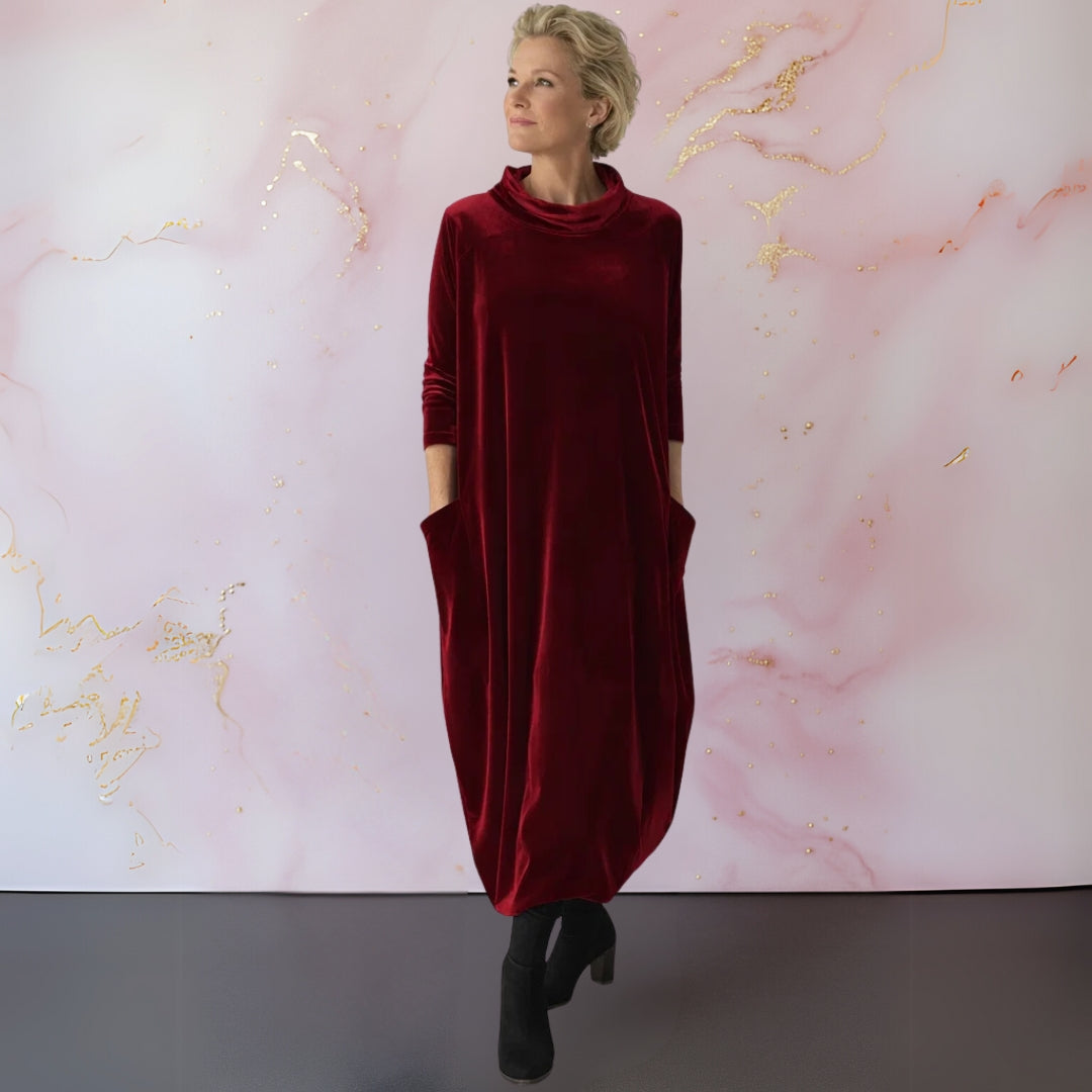 BEAUMONT NICE | ROBE MAXI EN VELOURS DRAPÉE POUR FEMMES