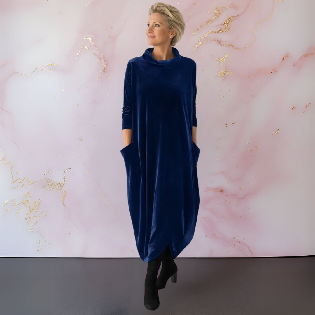 BEAUMONT NICE | ROBE MAXI EN VELOURS DRAPÉE POUR FEMMES