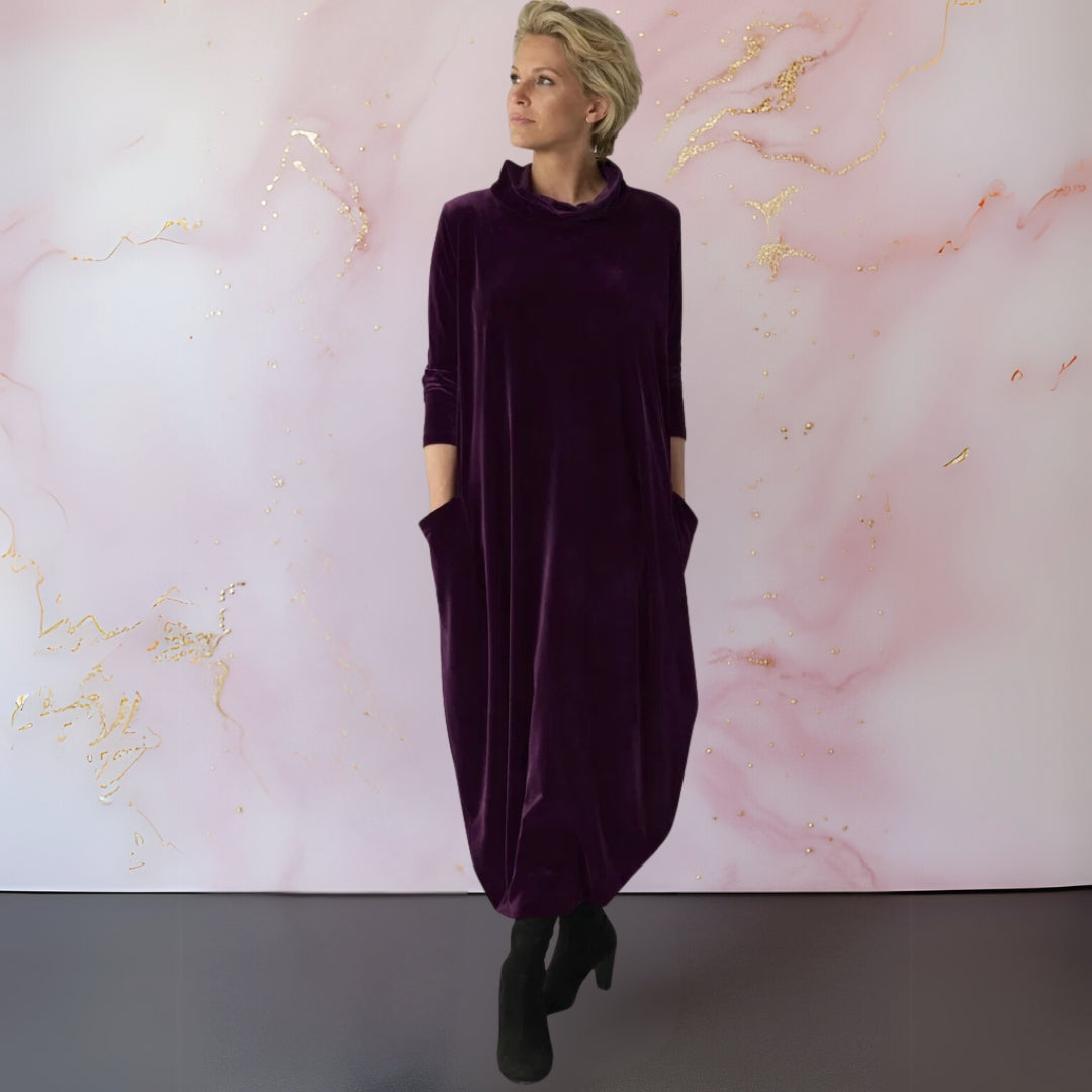 BEAUMONT NICE | ROBE MAXI EN VELOURS DRAPÉE POUR FEMMES