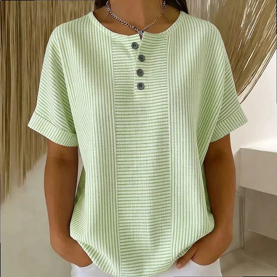 BEAUMONT NICE | BLOUSE À BOUTONS RAYÉE POUR FEMMES