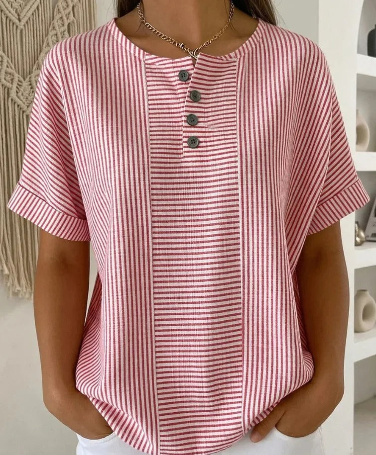 BEAUMONT NICE | BLOUSE À BOUTONS RAYÉE POUR FEMMES