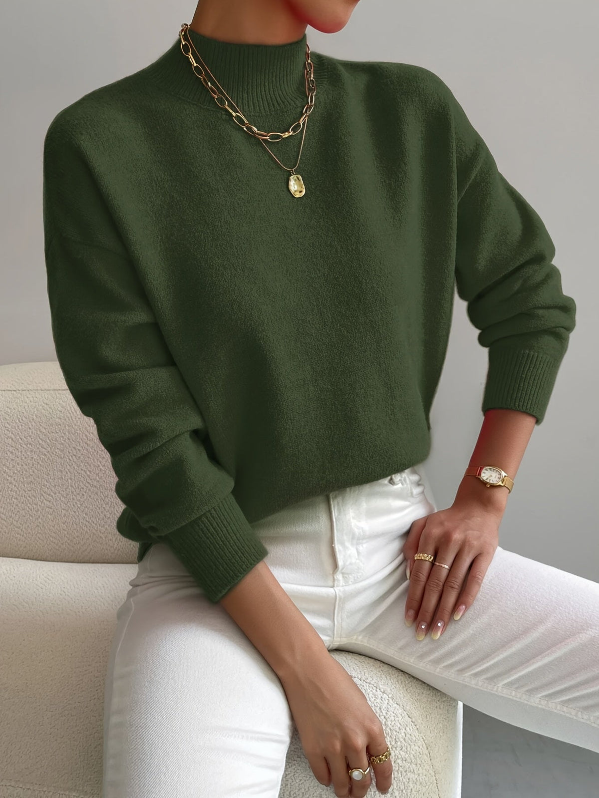 BEAUMONT NICE | PULL CÔTELÉ COL MONTANT POUR FEMMES