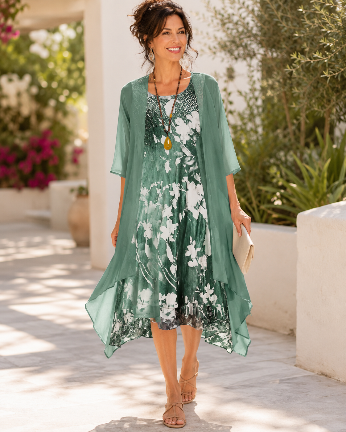 BEAUMONT NICE | ROBE FLUIDE À DEUX ÉPAISSEURS POUR FEMME