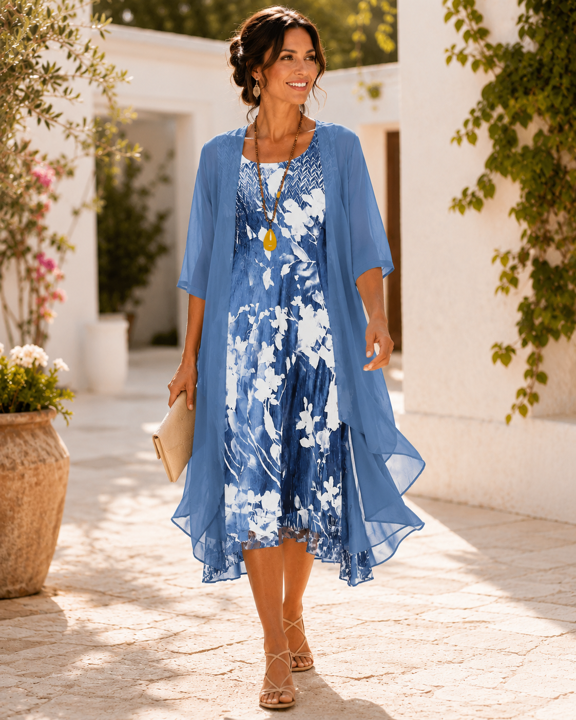 BEAUMONT NICE | ROBE FLUIDE À DEUX ÉPAISSEURS POUR FEMME