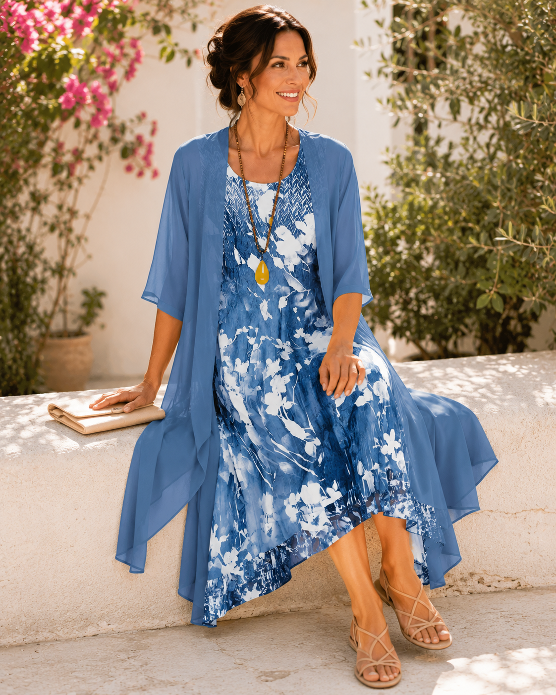 BEAUMONT NICE | ROBE FLUIDE À DEUX ÉPAISSEURS POUR FEMME