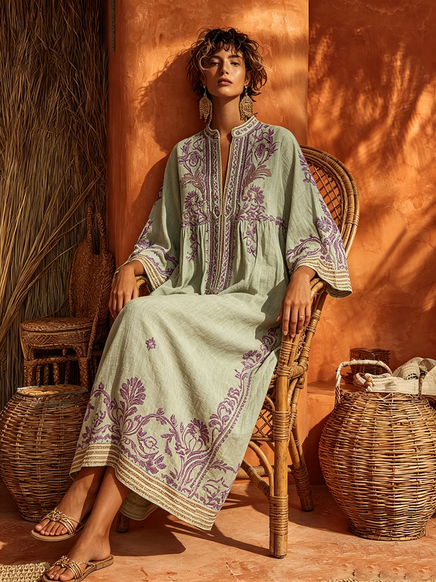 BEAUMONT NICE | ROBE BRODÉE FLUIDE POUR FEMMES