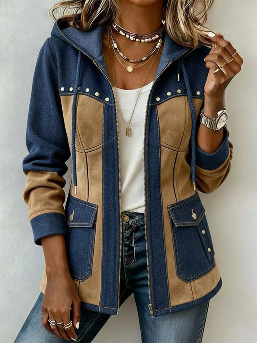 BEAUMONT NICE | VESTE À CAPUCHE STYLE PATCHWORK POUR FEMMES