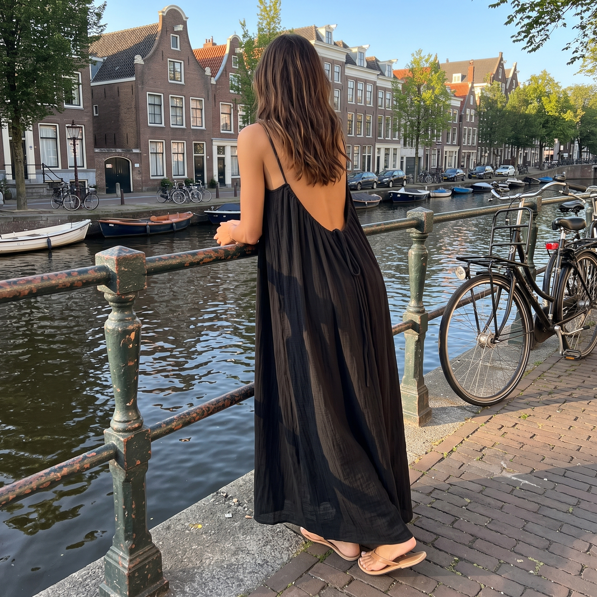 BEAUMONT NICE | ROBE MAXI À DOS DÉCOUVERTE POUR FEMMES