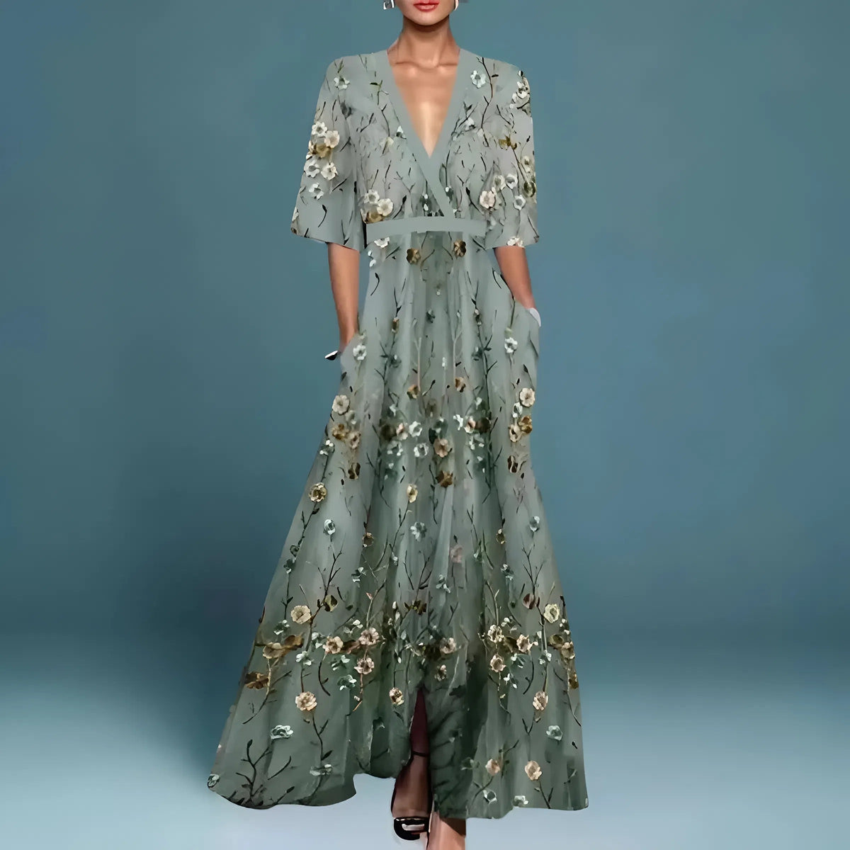 BEAUMONT NICE | ROBE FLORALE COL V POUR FEMMES