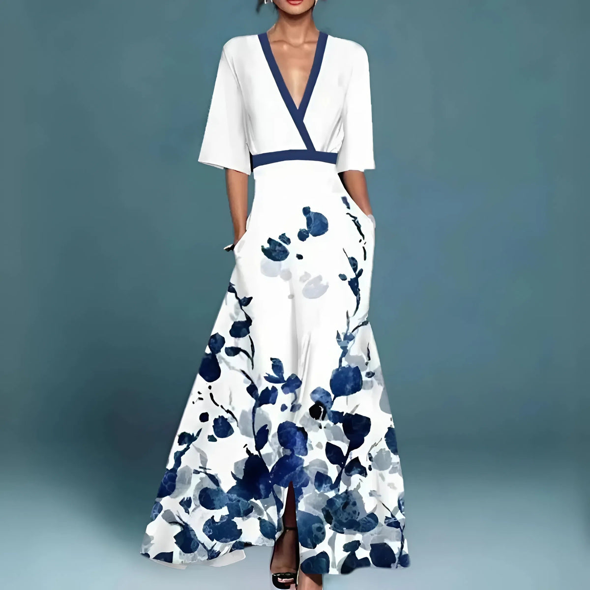 BEAUMONT NICE | ROBE FLORALE COL V POUR FEMMES