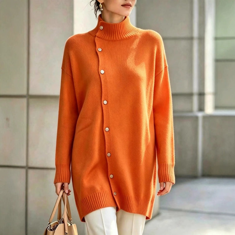 BEAUMONT NICE | PULL COL ROLLO À BOUTONS POUR FEMMES