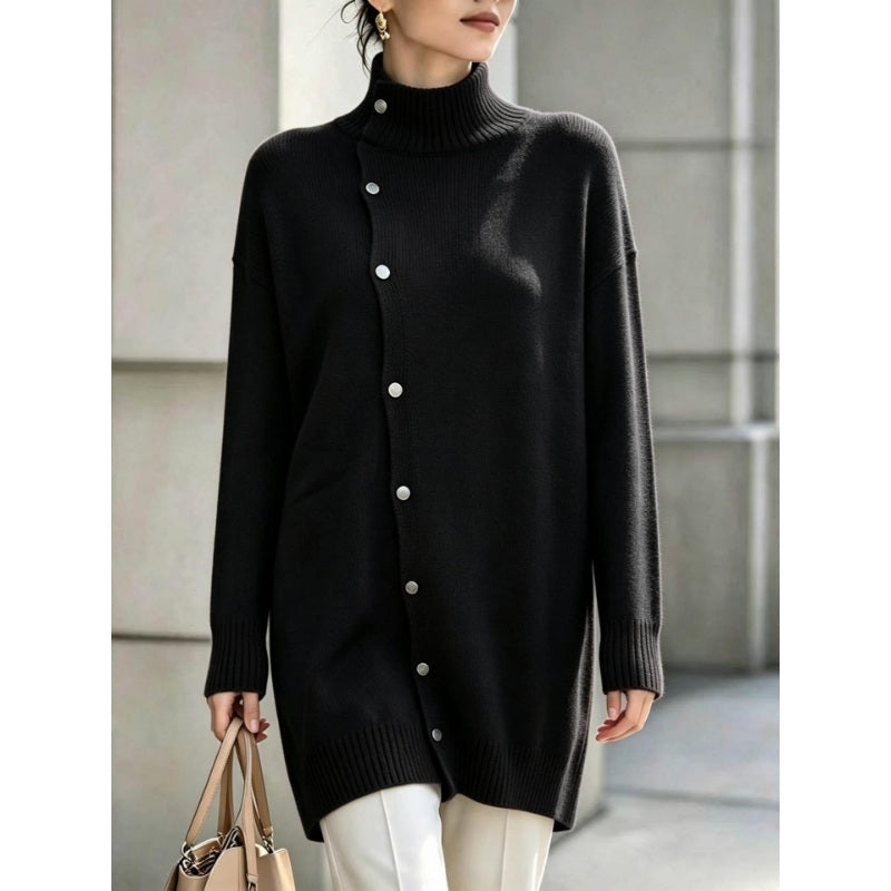 BEAUMONT NICE | PULL COL ROLLO À BOUTONS POUR FEMMES