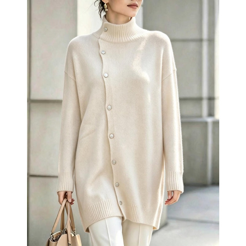 BEAUMONT NICE | PULL COL ROLLO À BOUTONS POUR FEMMES