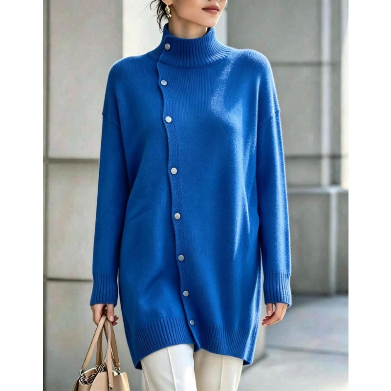 BEAUMONT NICE | PULL COL ROLLO À BOUTONS POUR FEMMES
