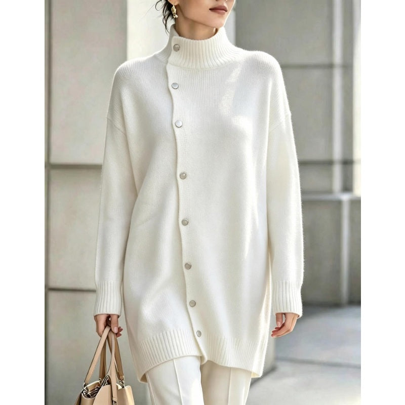 BEAUMONT NICE | PULL COL ROLLO À BOUTONS POUR FEMMES