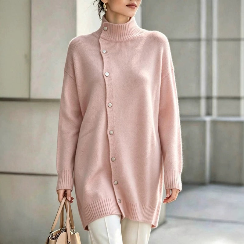 BEAUMONT NICE | PULL COL ROLLO À BOUTONS POUR FEMMES