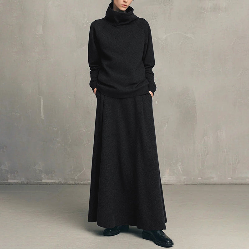 BEAUMONT NICE | ENSEMBLE JUPE MAXI À COL ROLLO POUR FEMMES