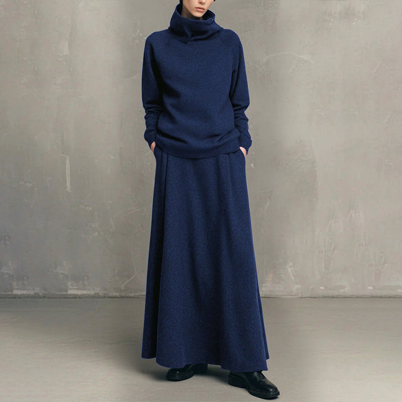 BEAUMONT NICE | ENSEMBLE JUPE MAXI À COL ROLLO POUR FEMMES