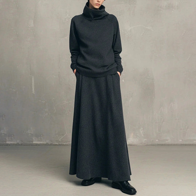 BEAUMONT NICE | ENSEMBLE JUPE MAXI À COL ROLLO POUR FEMMES