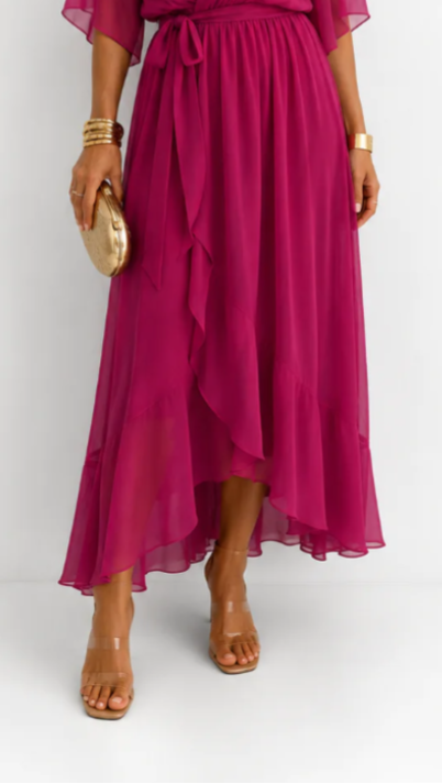 BEAUMONT NICE | ROBE EN CHIFFON À ENVELOPPER POUR FEMMES