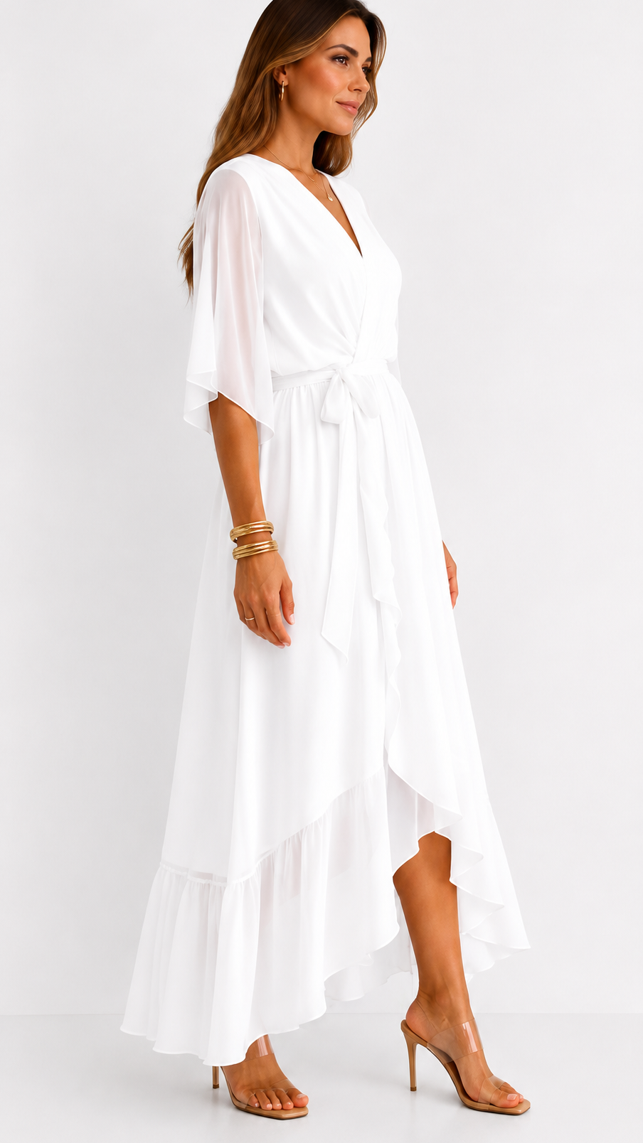 BEAUMONT NICE | ROBE EN CHIFFON À ENVELOPPER POUR FEMMES