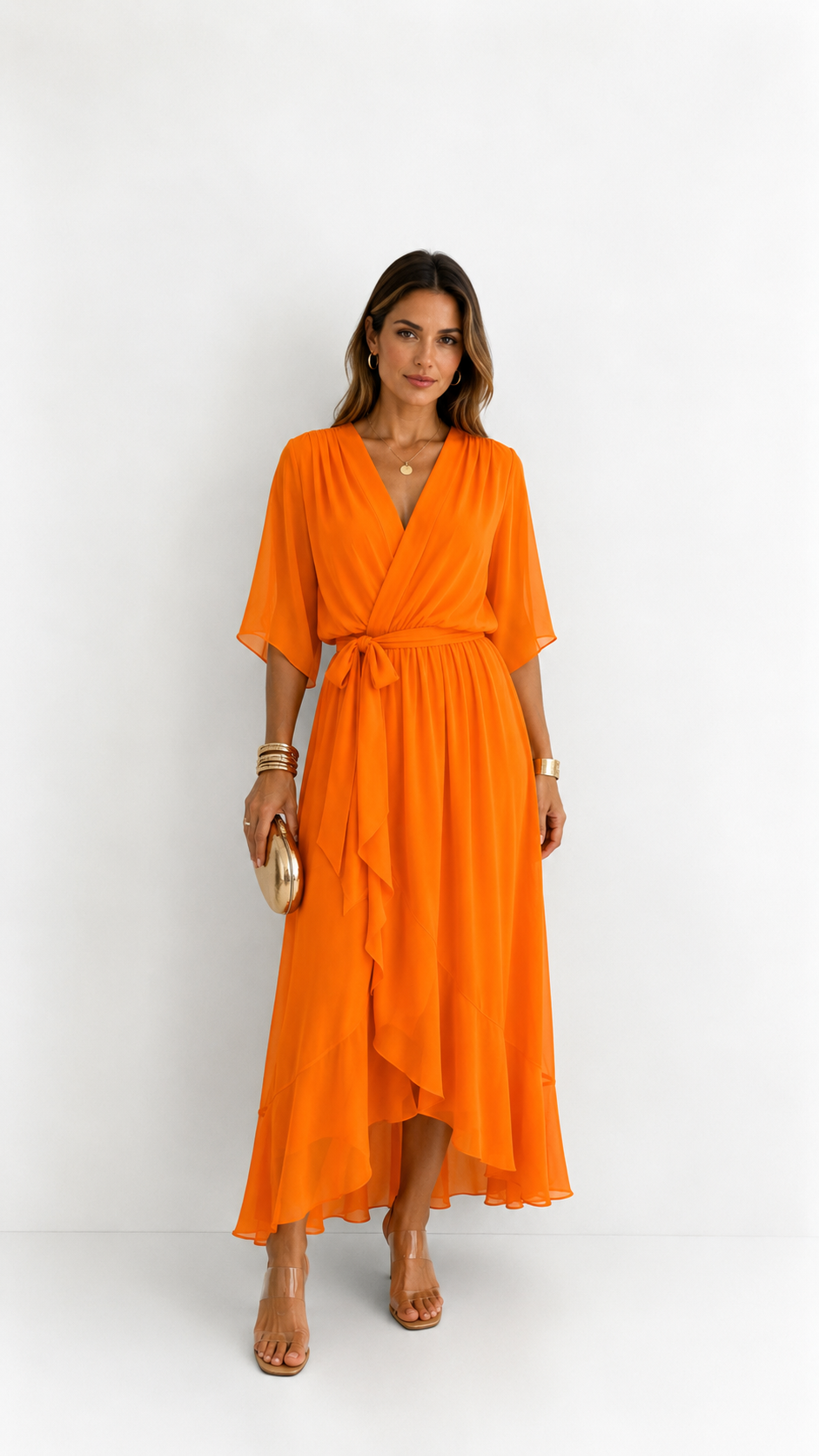 BEAUMONT NICE | ROBE EN CHIFFON À ENVELOPPER POUR FEMMES