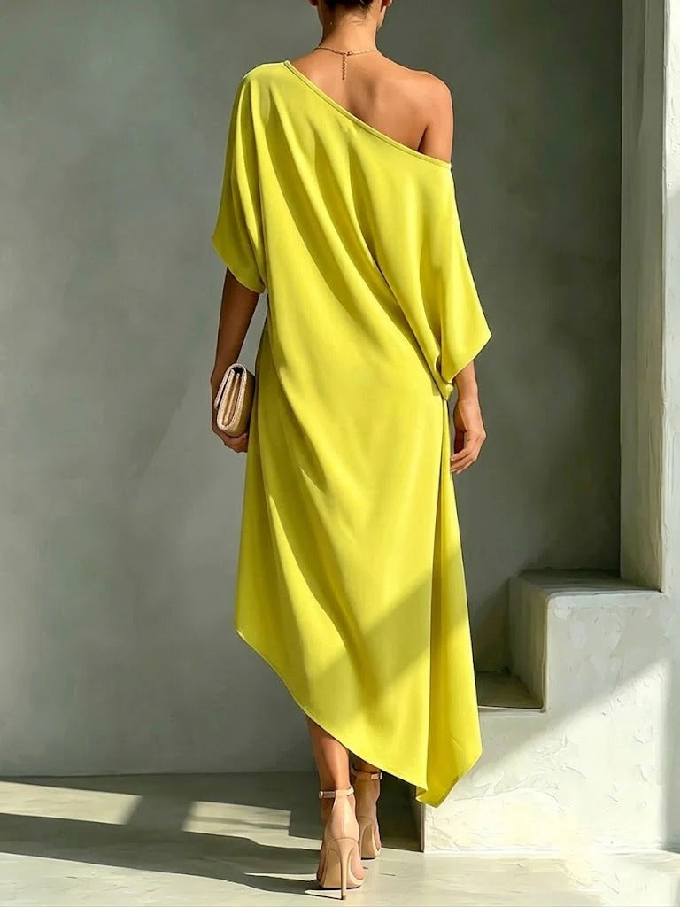 BEAUMONT NICE | ROBE MIDI ASYMÉTRIQUE POUR FEMMES