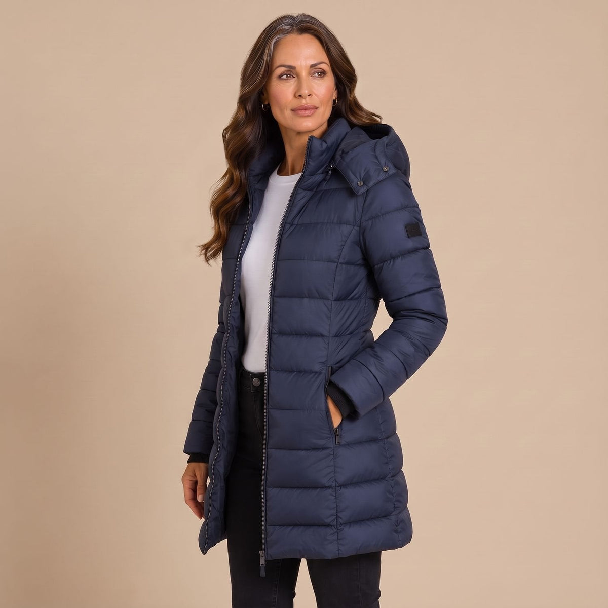 BEAUMONT NICE | VESTE LONGUE À CAPUCHE MATELASSÉE POUR FEMMES