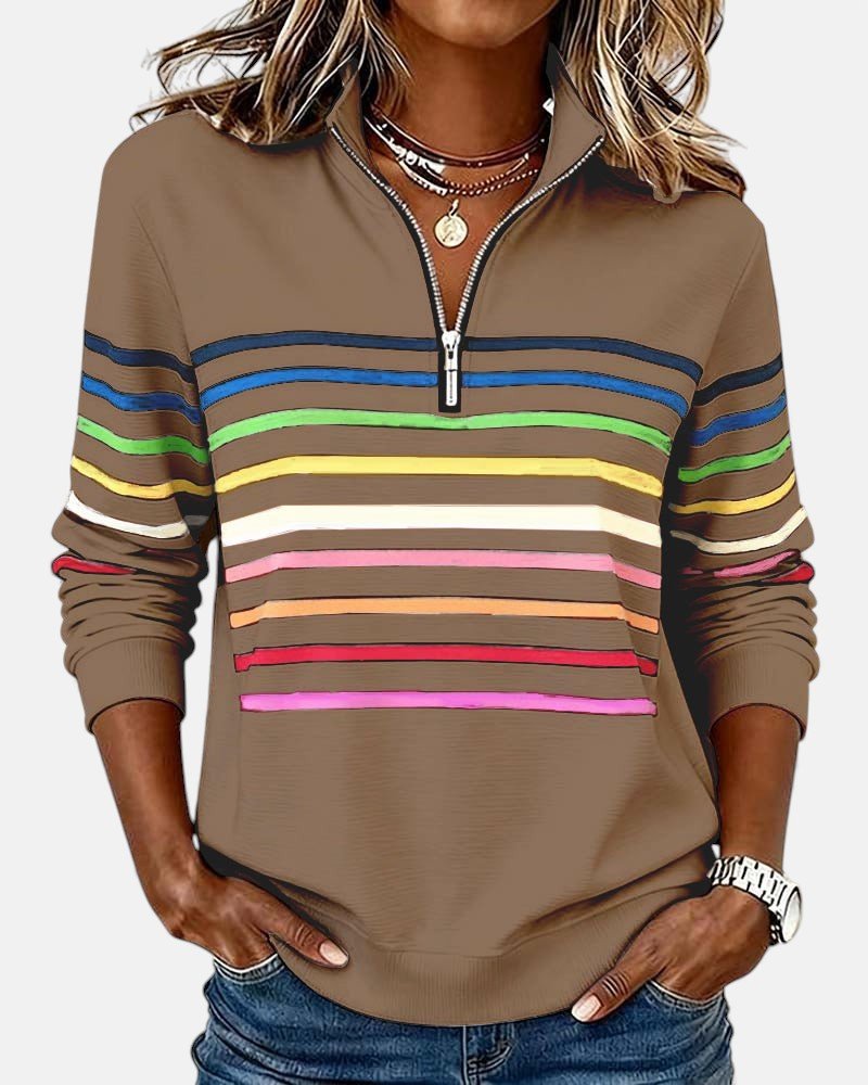 BEAUMONT NICE | SWEAT-SHIRT RAYÉ MULTICOLORE POUR FEMMES
