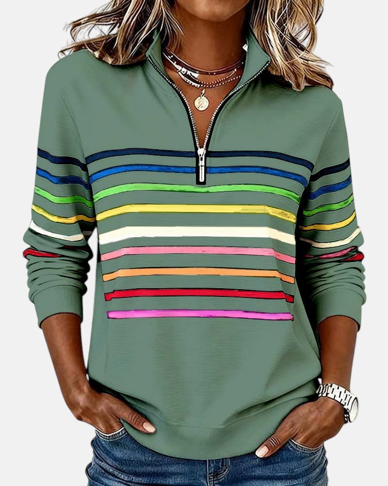 BEAUMONT NICE | SWEAT-SHIRT RAYÉ MULTICOLORE POUR FEMMES