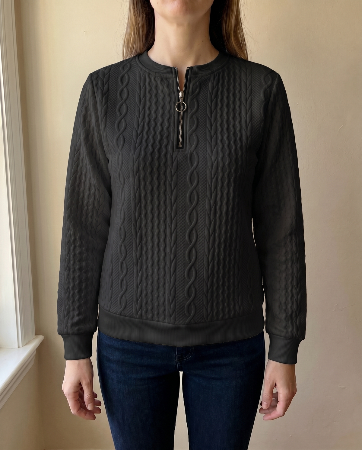 BEAUMONT NICE | SWEAT TEXTURÉ ZIPPÉ POUR FEMMES