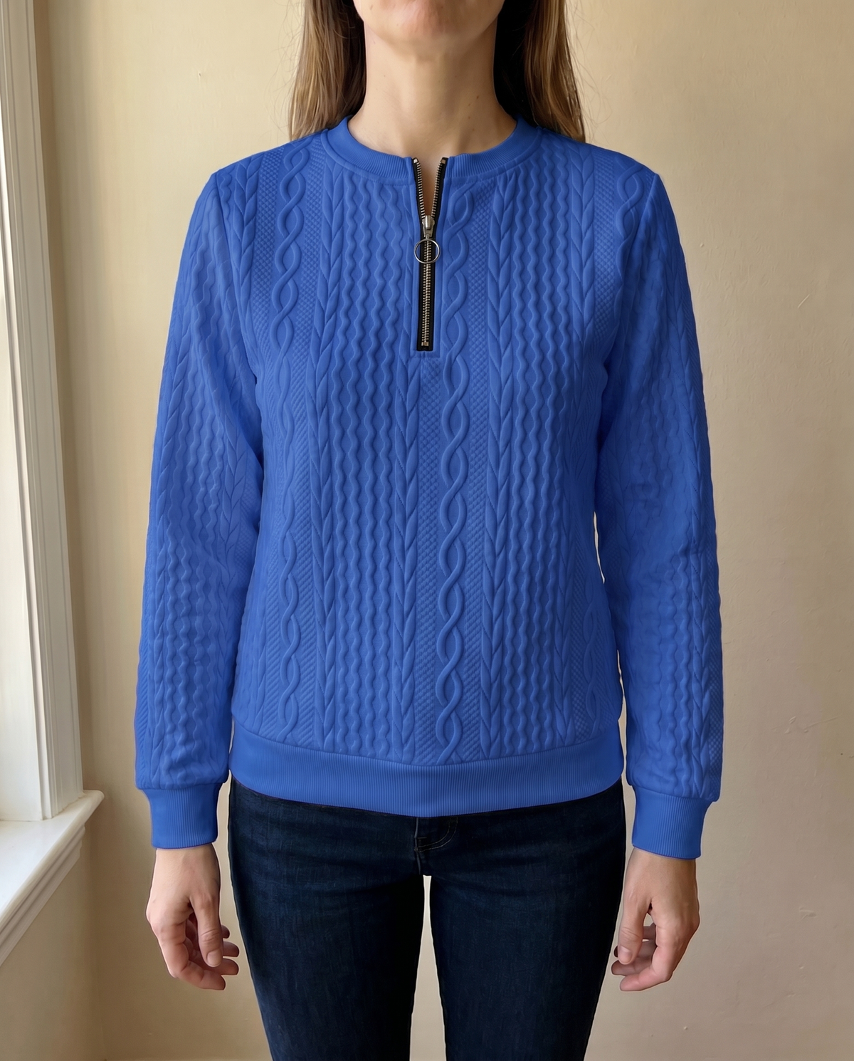 BEAUMONT NICE | SWEAT TEXTURÉ ZIPPÉ POUR FEMMES