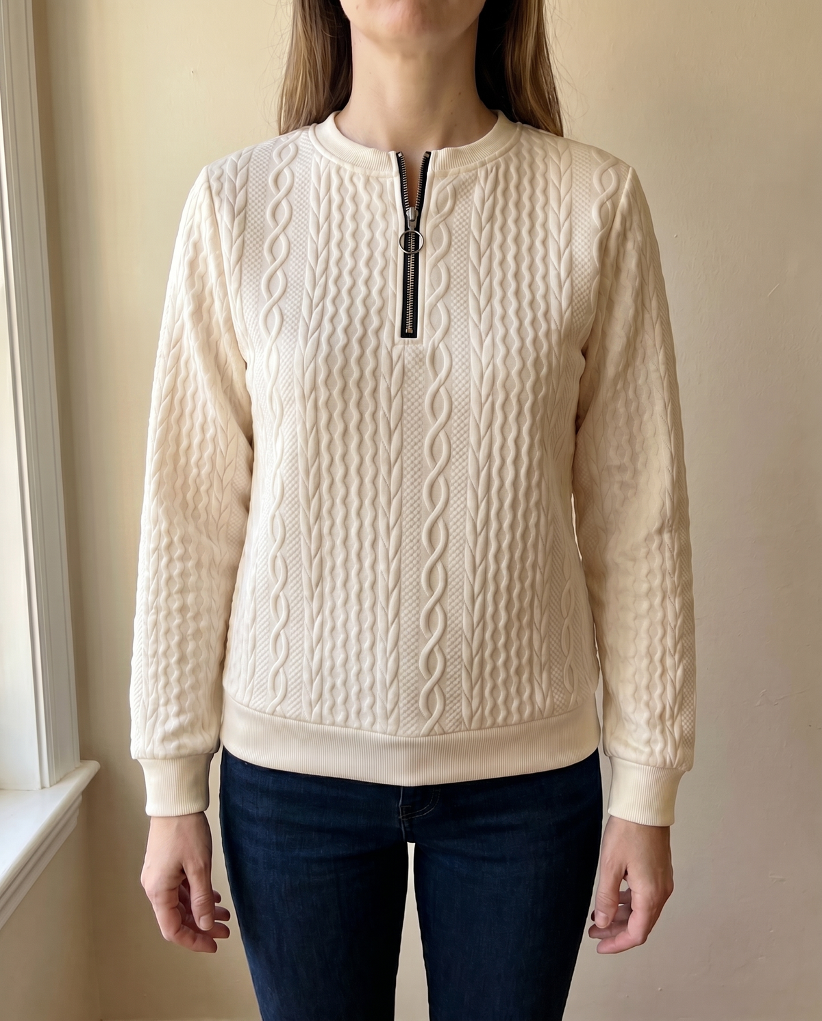 BEAUMONT NICE | SWEAT TEXTURÉ ZIPPÉ POUR FEMMES