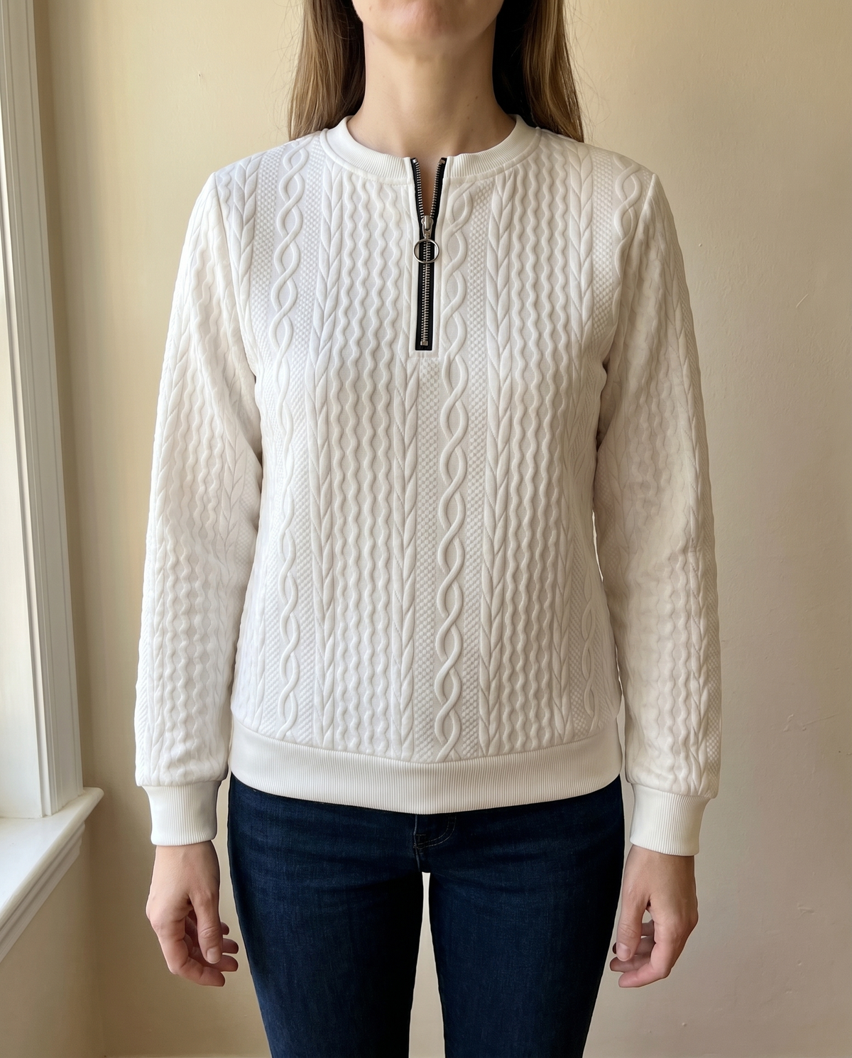 BEAUMONT NICE | SWEAT TEXTURÉ ZIPPÉ POUR FEMMES